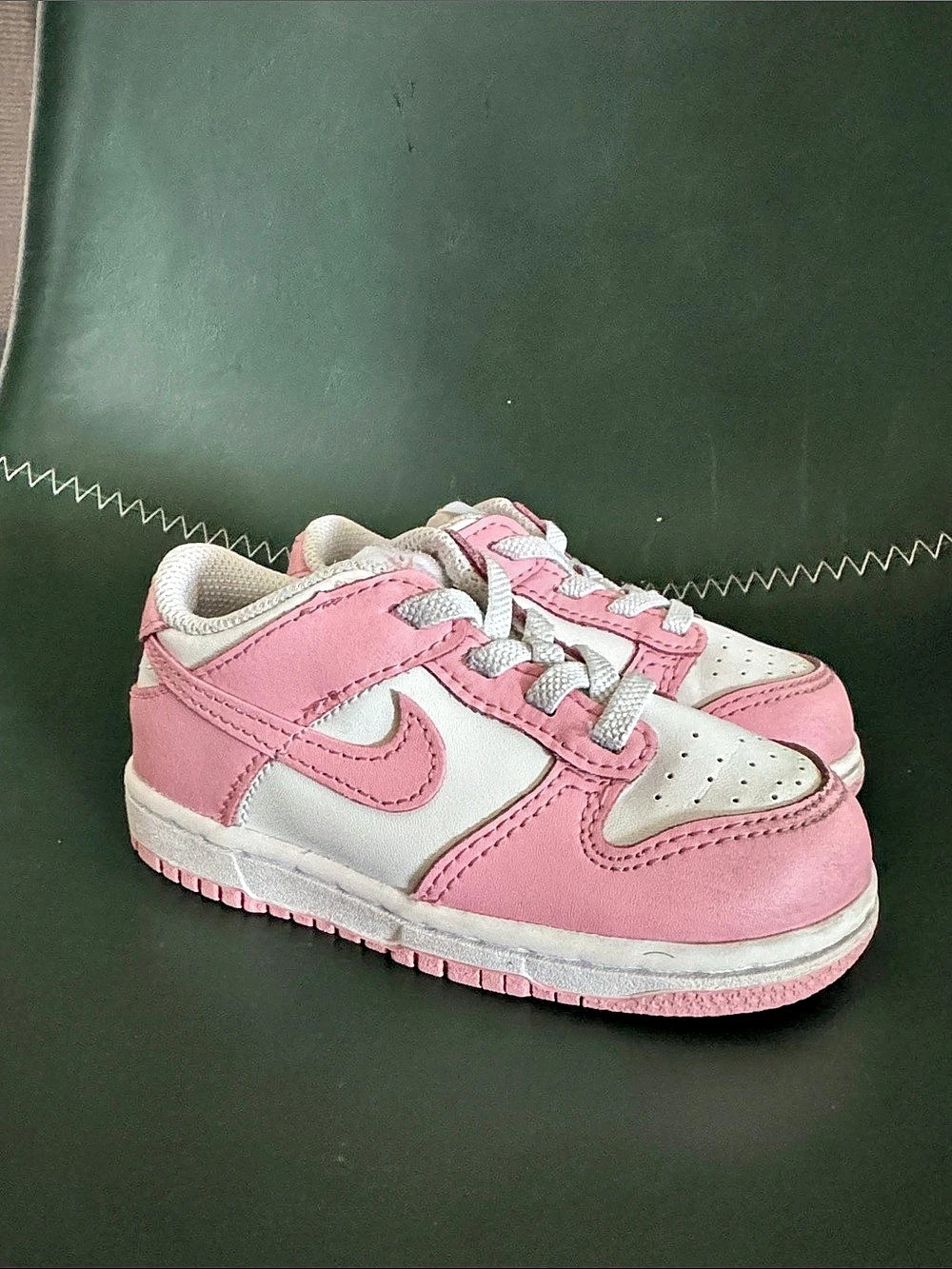 Nike Dunk Low Pink & White Sneakers 8T